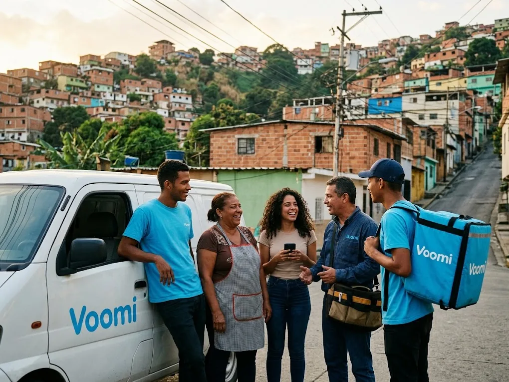 Venezuelans of different ages using Voomi